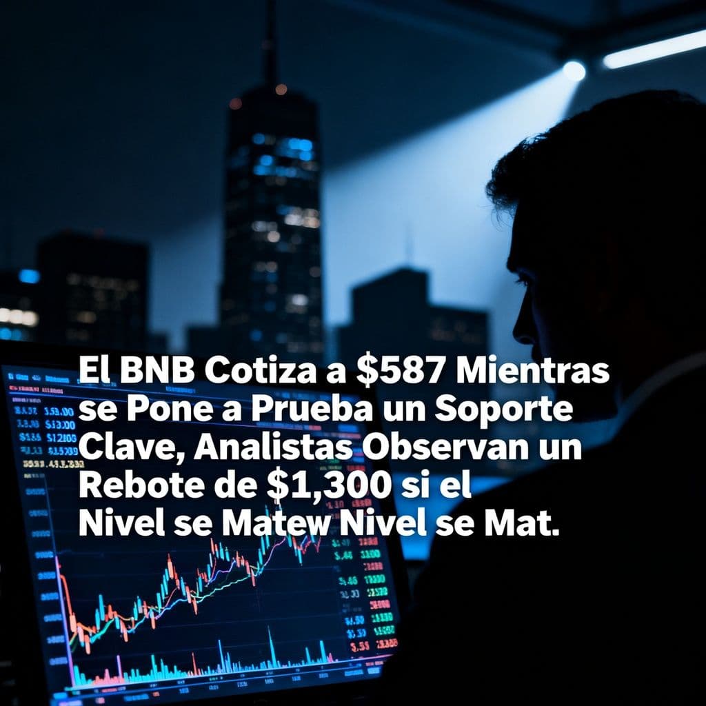 El BNB Cotiza a $587 Mientras se Pone a Prueba un Soporte Clave, Analistas Observan un Rebote de $1,300 si el Nivel se Mantiene
